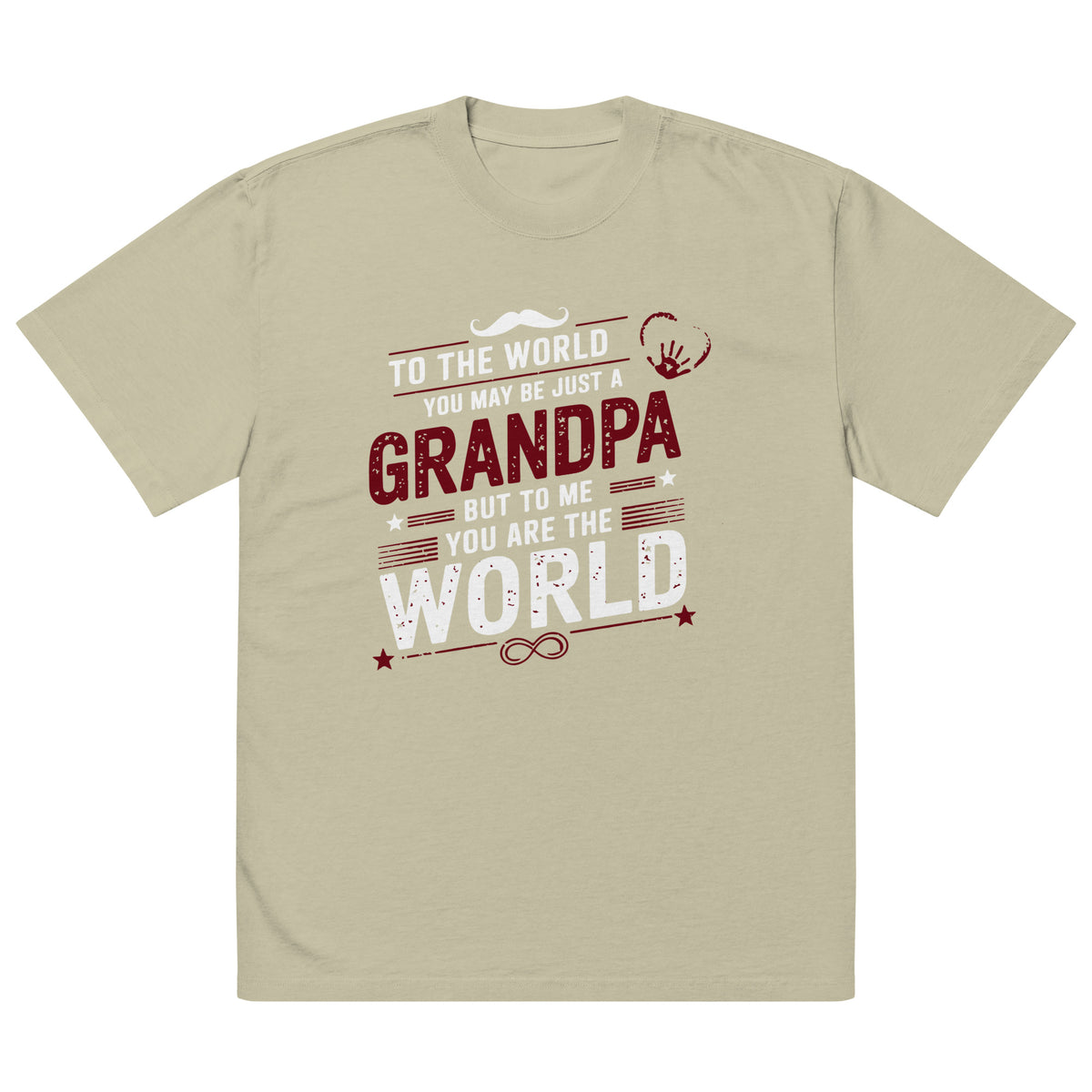 Grandpa: My World, My Hero – Vintage-Inspired Tee - Faded Eucalyptus - T-Shirt