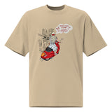 Blissful Vespa Ride - Embrace Nostalgia in Our Vintage Tee - Faded Khaki - Crewneck T-shirts