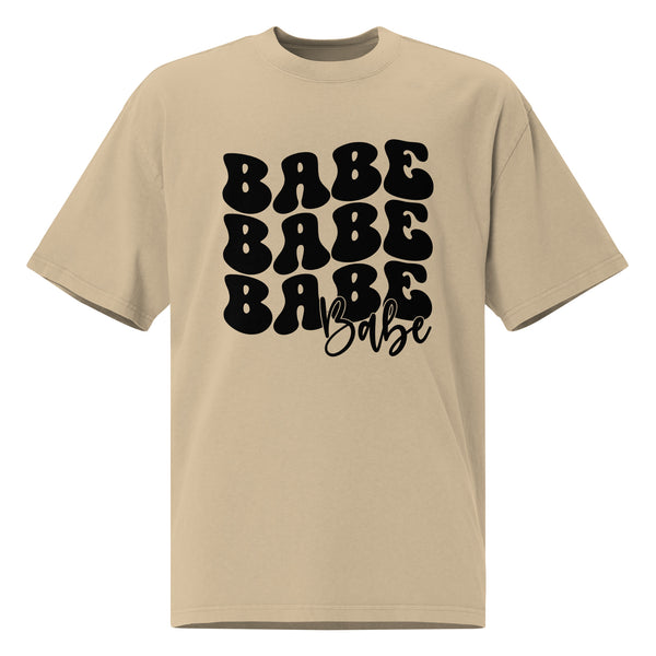 Babe Babe Babe - Unleash Confidence Oversized T-Shirt - Faded Khaki - T-shirts