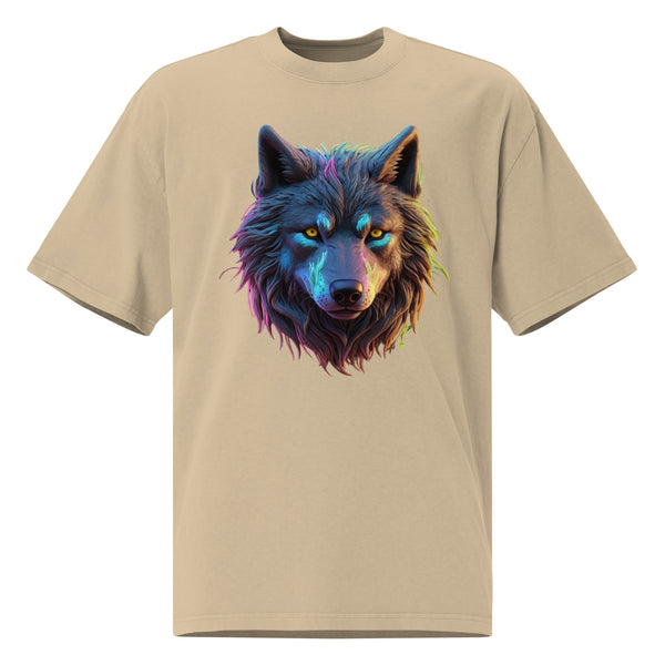 Neon Majesty - Captivating Wolf Design Tee - - T-shirts