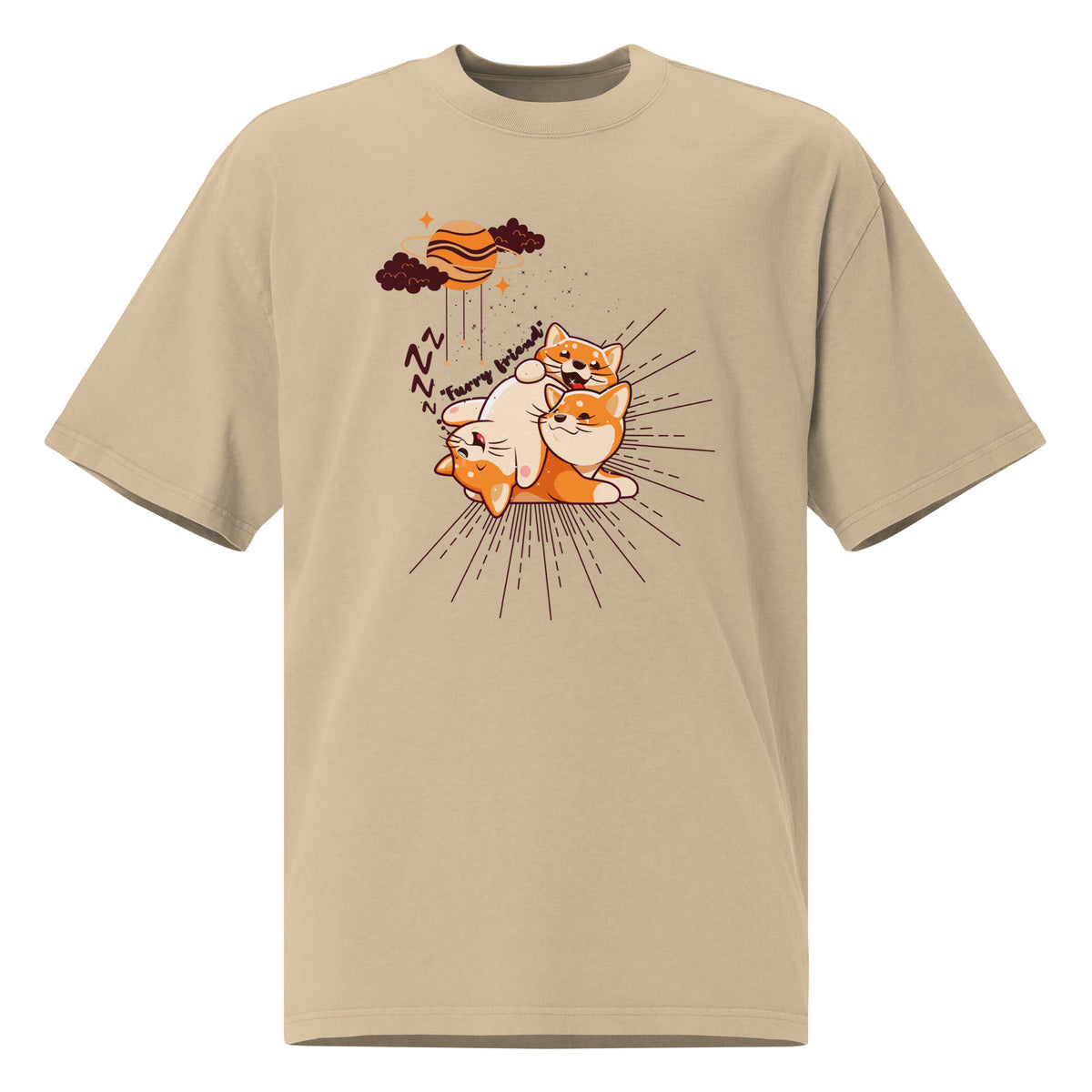 Dreamy Dogs - Shiba Inu and Stars Tee - - T-shirts