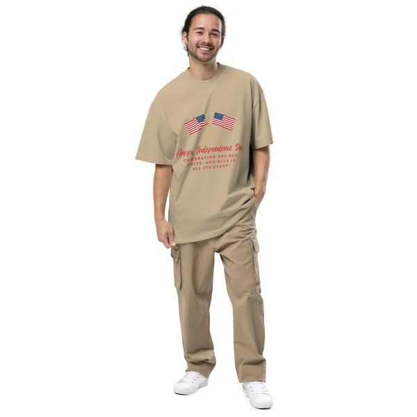 Celebrate in Style – Oversized Faded T-Shirt - Faded Khaki - T-Shirt