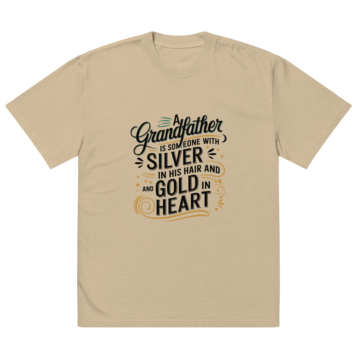 Elegant Tribute to Grandpa – Classic Comfort T-Shirt - Faded Khaki - T-Shirt