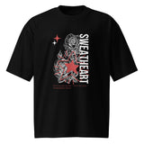 Romantic Bold Print – Oversized Heavyweight Love Tee - - T-Shirts