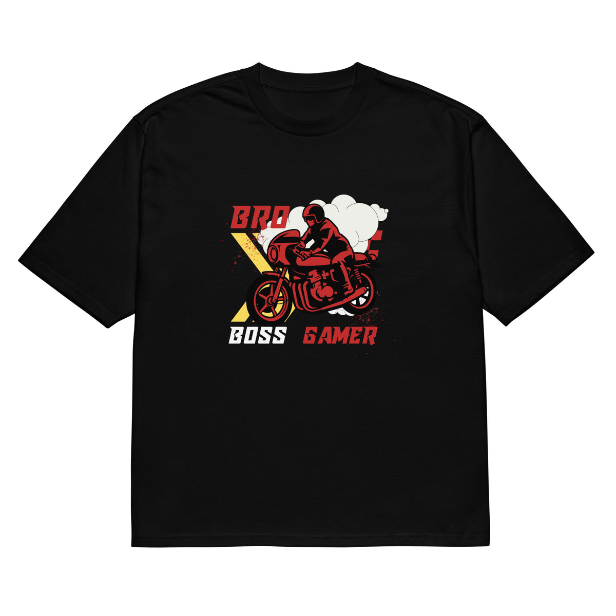 Biker Style Oversized T-shirt for Gamer Bros - - T-Shirts