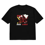 Biker Style Oversized T-shirt for Gamer Bros - - T-Shirts
