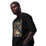 Cute Bunny Floral Oversized Heavyweight T-Shirt - - T-Shirts