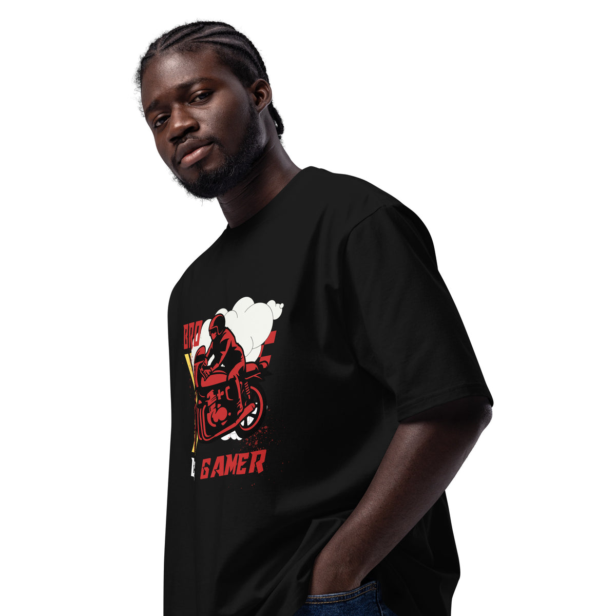 Biker Style Oversized T-shirt for Gamer Bros - - T-Shirts