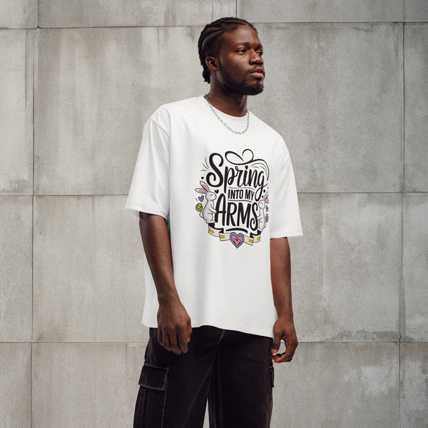 Heavyweight Streetwear Tee – Spring Into My Arms - - T-Shirts