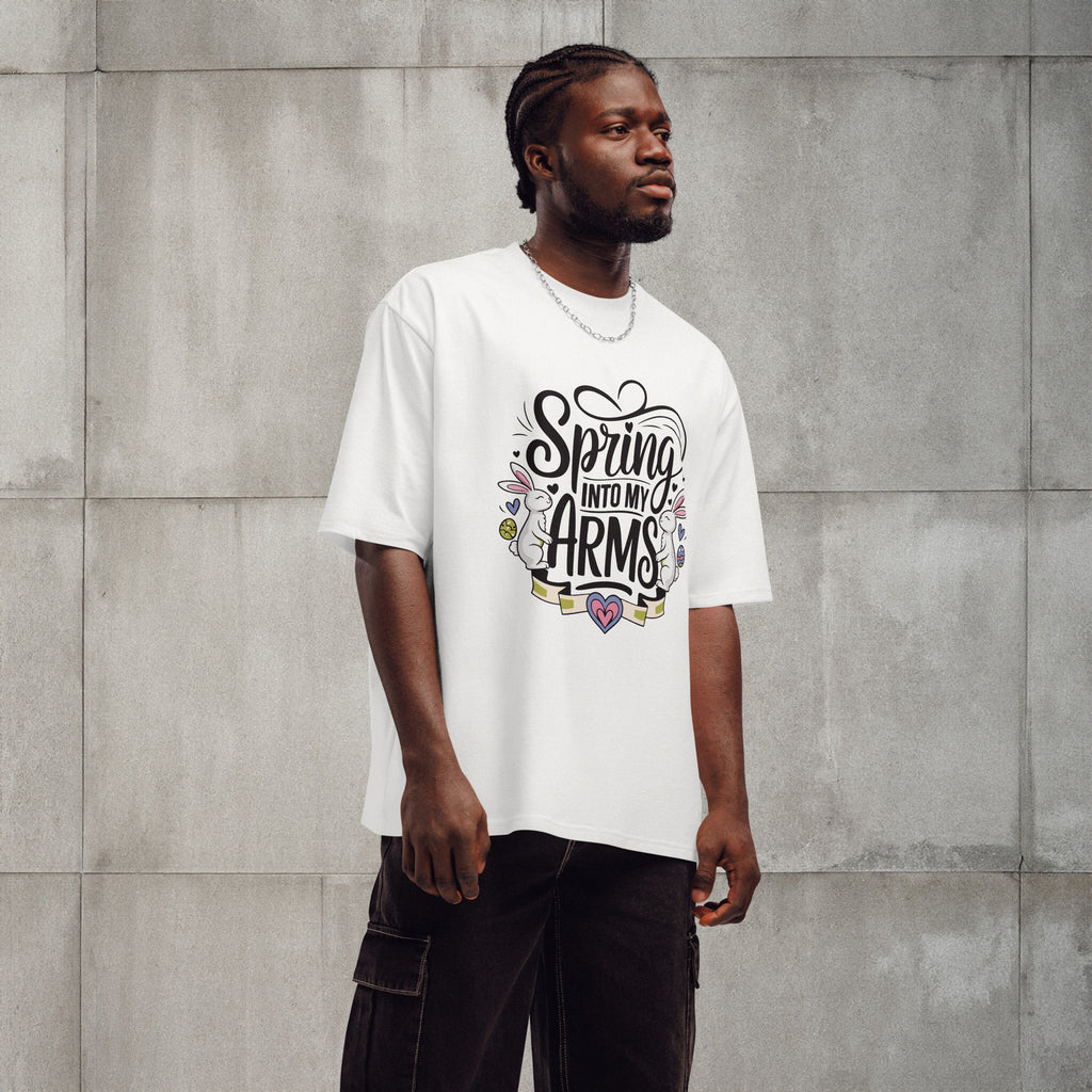 Heavyweight Streetwear Tee – Spring Into My Arms - - T-Shirts