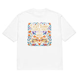 Cute Bunny Floral Oversized Heavyweight T-Shirt - - T-Shirts