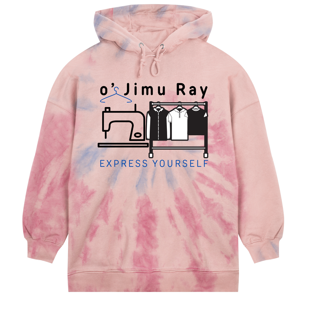 The Ultimate Statement - Express Yourself Hoodie - Pink tie dye women - Hoodies