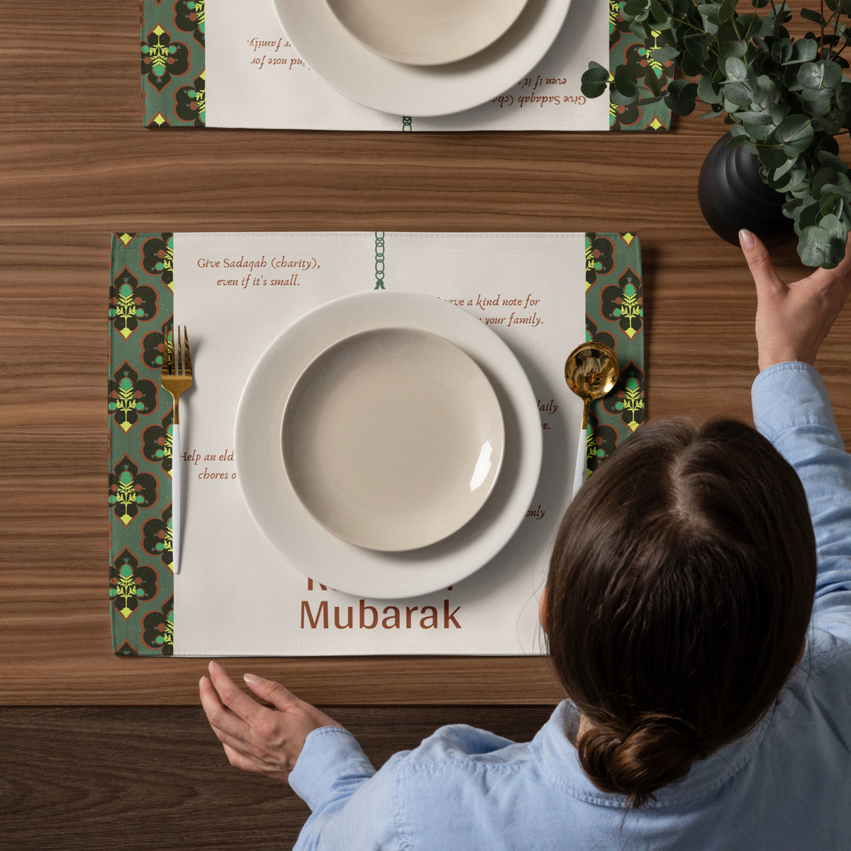 Gift Kindness – Islamic Floral Table Décor by Giftomory - - Placement Set