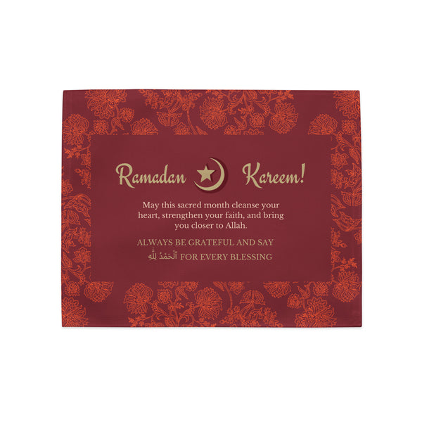Sacred Elegance – Burgundy Ramadan Placemat Gift Set - - Placement Set