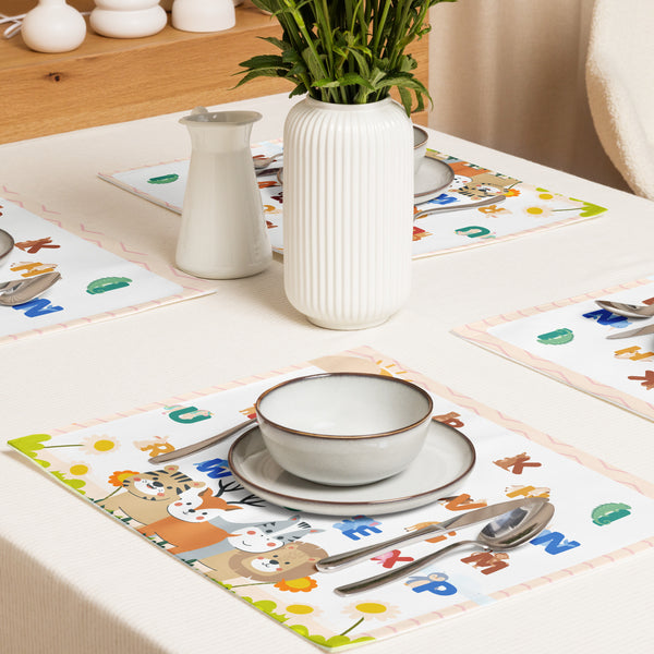 Play & Learn – Alphabet Animal Placemats by Giftomory - - Placement Set