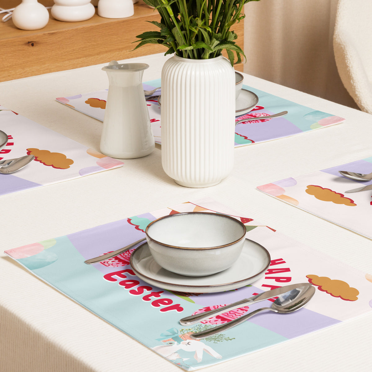 Gift Holiday Cheer – Happy Easter Placemat Set - - Placement Set