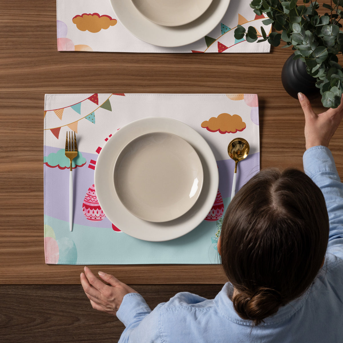 Gift Holiday Cheer – Happy Easter Placemat Set - - Placement Set