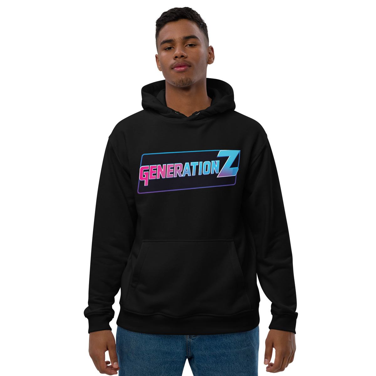 Dynamic & Edgy - Generation Z Streetwear Hoodie - Black - Hoodies