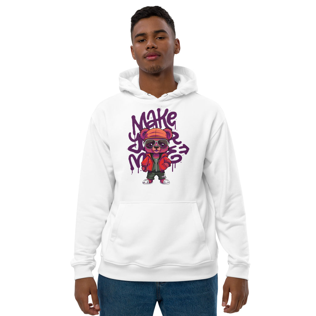 Graffiti Vibes - Make Your Move Bear Hoodie - White - Hoodies