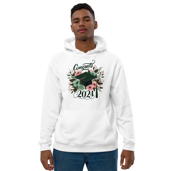 Green Cap & Blossoms - Honor Your 2024 Graduate - - Hoodies