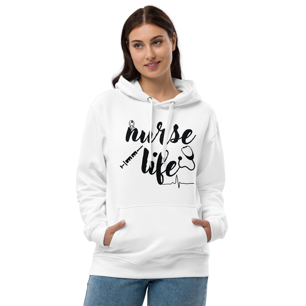 Care in Every Stitch - 'Nurse Life' Premium Eco Hoodie - - Hoodies