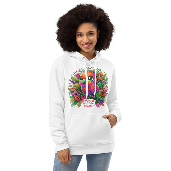 Take Flight - Bold Parrot Design for Dreamers - White - Hoodies