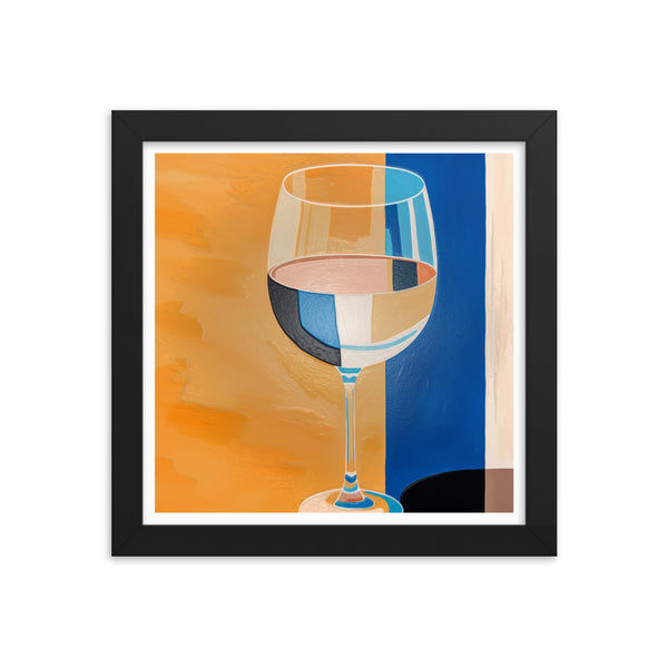 Refined Elegance - Wine Glass Reflections - 10″×10″ - Framed Poster