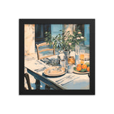 Tranquil Brunch - Rustic Outdoor Dining Poster - Black 10″×10″ - Framed Poster