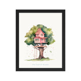 Imagination Station - Treehouse Dreamscape Art - Black 11″×14″ - Framed Poster