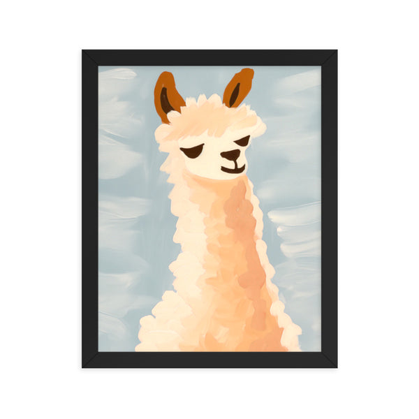 Llama Bliss - Whimsical Art for Your Space - Black 11″×14″ - Framed Posters