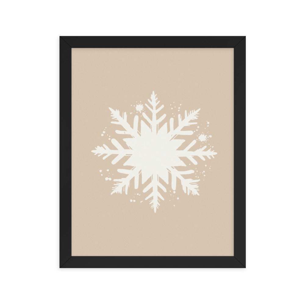 Timeless Frost - Framed Snowflake Design - Black 11″×14″ - Framed Posters