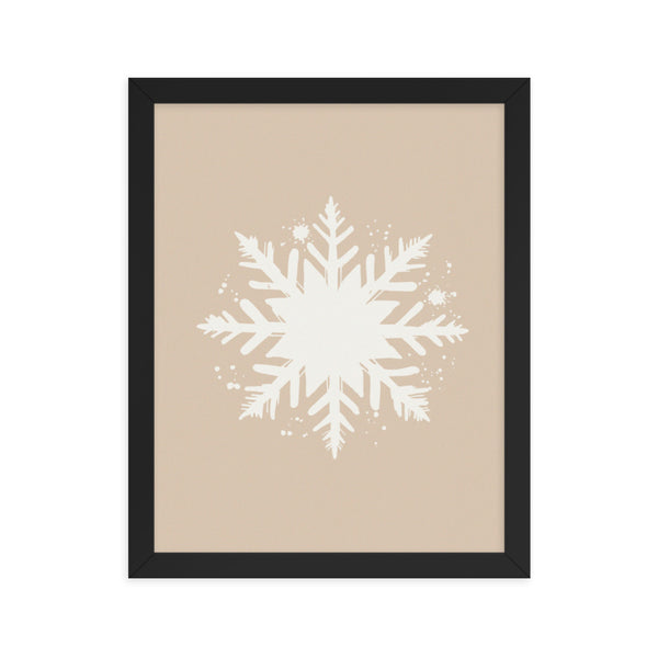 Timeless Frost - Framed Snowflake Design - Black 11″×14″ - Framed Posters