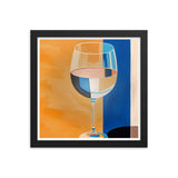 Refined Elegance - Wine Glass Reflections - 12″×12″ - Framed Poster