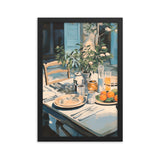 Tranquil Brunch - Rustic Outdoor Dining Poster - Black 12″×18″ - Framed Poster