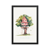 Imagination Station - Treehouse Dreamscape Art - Black 12″×18″ - Framed Poster