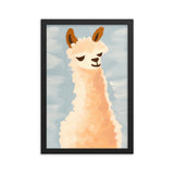 Llama Bliss - Whimsical Art for Your Space - Black 12″×18″ - Framed Posters