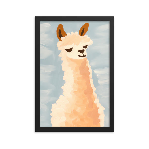 Llama Bliss - Whimsical Art for Your Space - Black 12″×18″ - Framed Posters