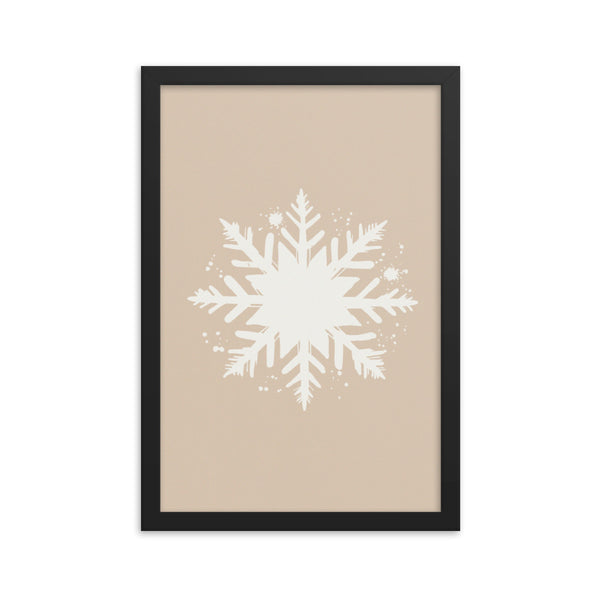 Timeless Frost - Framed Snowflake Design - Black 12″×18″ - Framed Posters