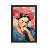 Serene Beauty - Enchanted Floral Poster - Black 12″×18″ - Framed Posters