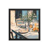 Tranquil Brunch - Rustic Outdoor Dining Poster - Black 14″×14″ - Framed Poster