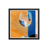 Refined Elegance - Wine Glass Reflections - 16″×16″ - Framed Poster