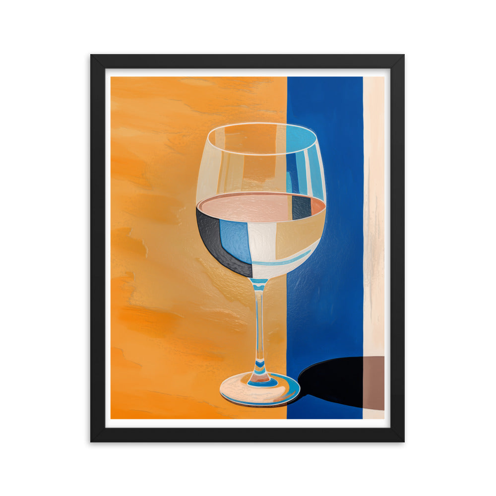 Refined Elegance - Wine Glass Reflections - 16″×20″ - Framed Poster