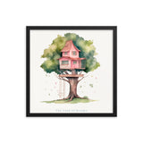 Imagination Station - Treehouse Dreamscape Art - Black 18″×18″ - Framed Poster