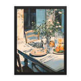 Tranquil Brunch - Rustic Outdoor Dining Poster - Black 18″×24″ - Framed Poster