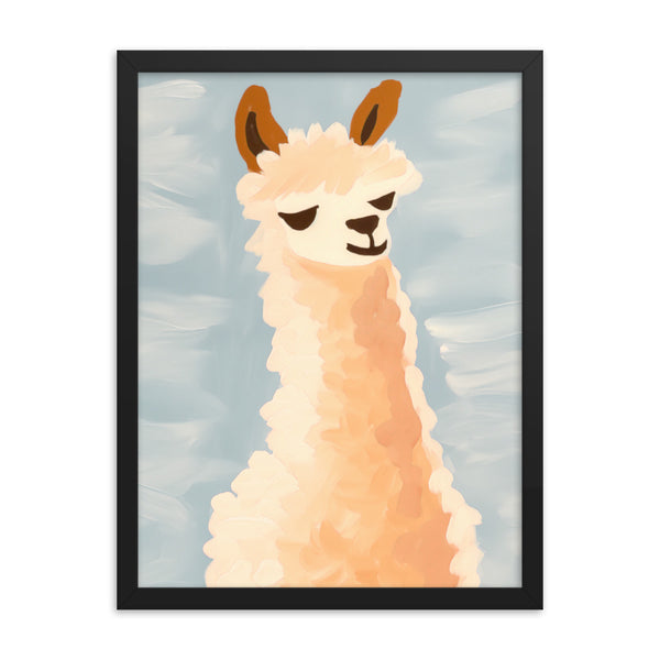 Llama Bliss - Whimsical Art for Your Space - Black 18″×24″ - Framed Posters