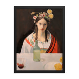 Graceful Reflection - Classic Floral Portrait Art - - Framed Poster