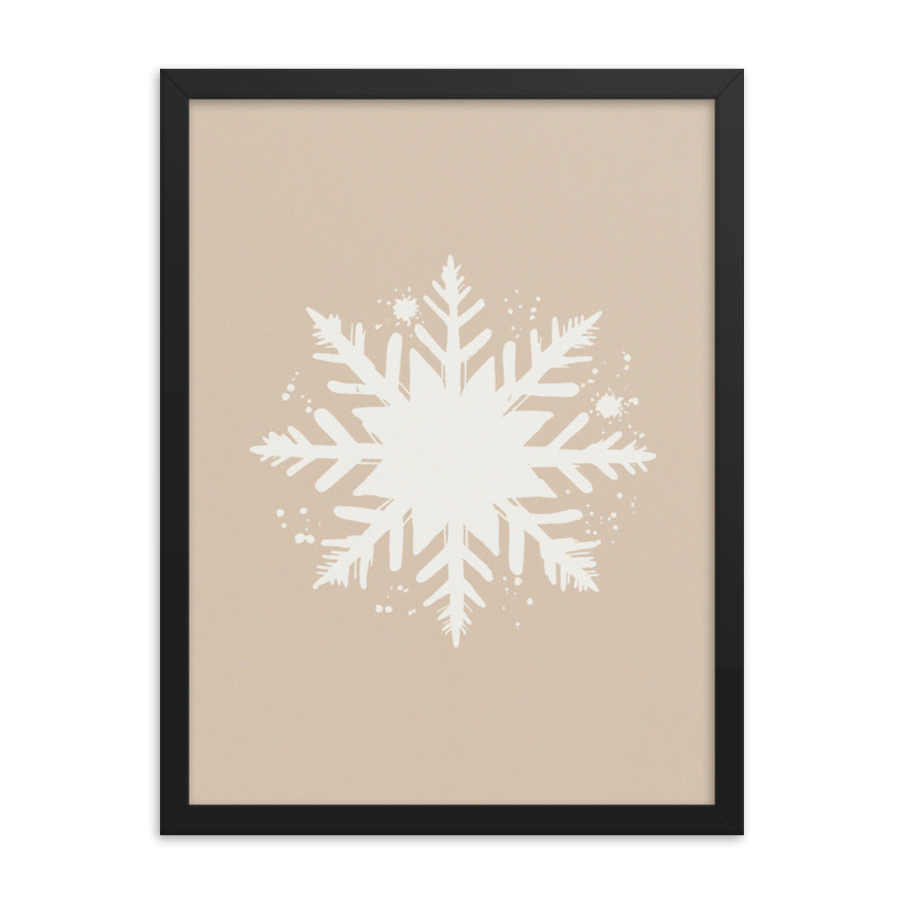 Timeless Frost - Framed Snowflake Design - Black 18″×24″ - Framed Posters