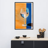 Refined Elegance - Wine Glass Reflections - 24″×36″ - Framed Poster