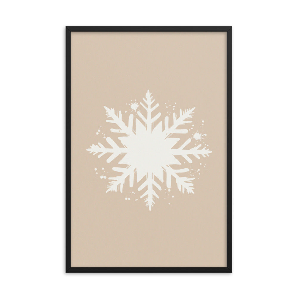 Timeless Frost - Framed Snowflake Design - Black 24″×36″ - Framed Posters