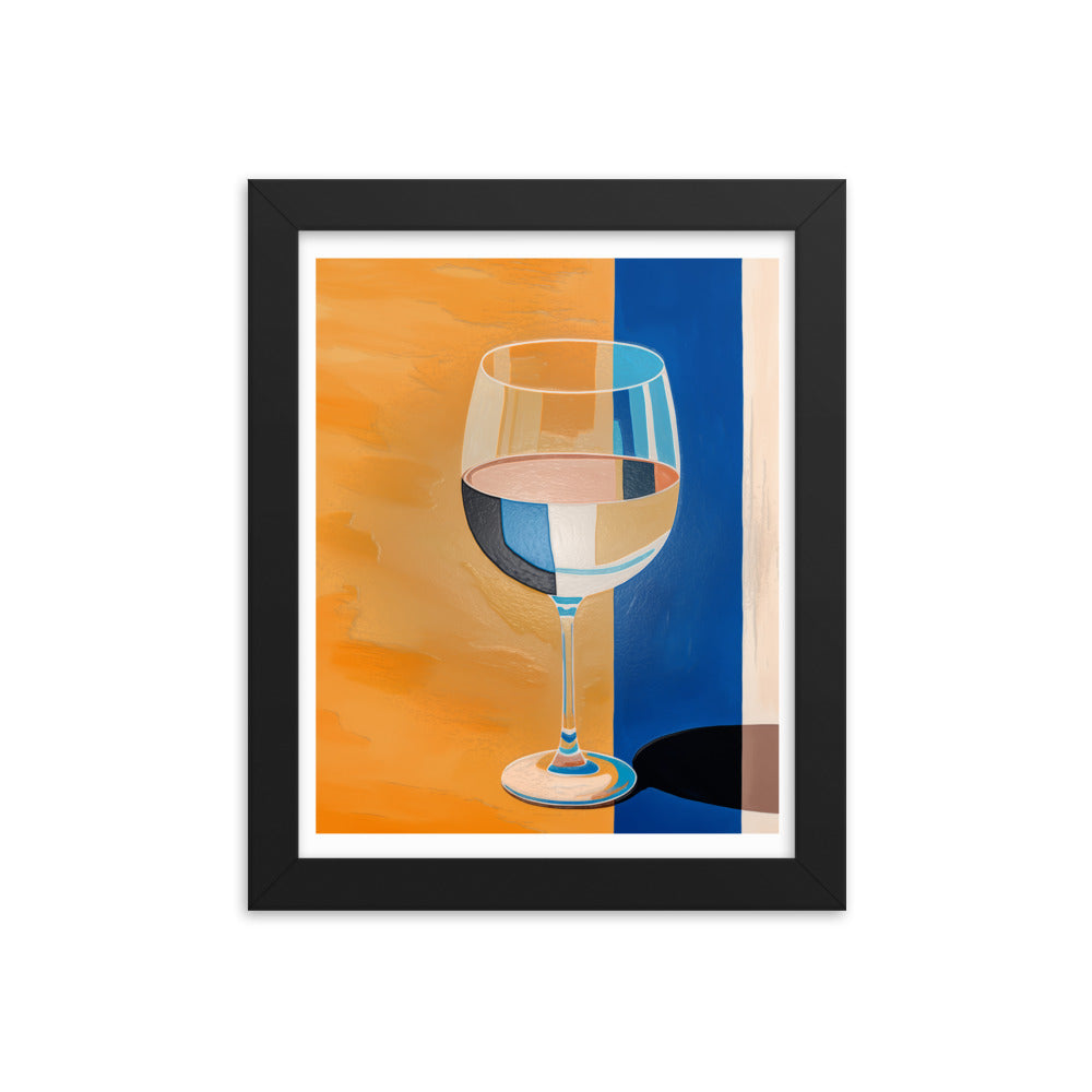 Refined Elegance - Wine Glass Reflections - 8″×10″ - Framed Poster